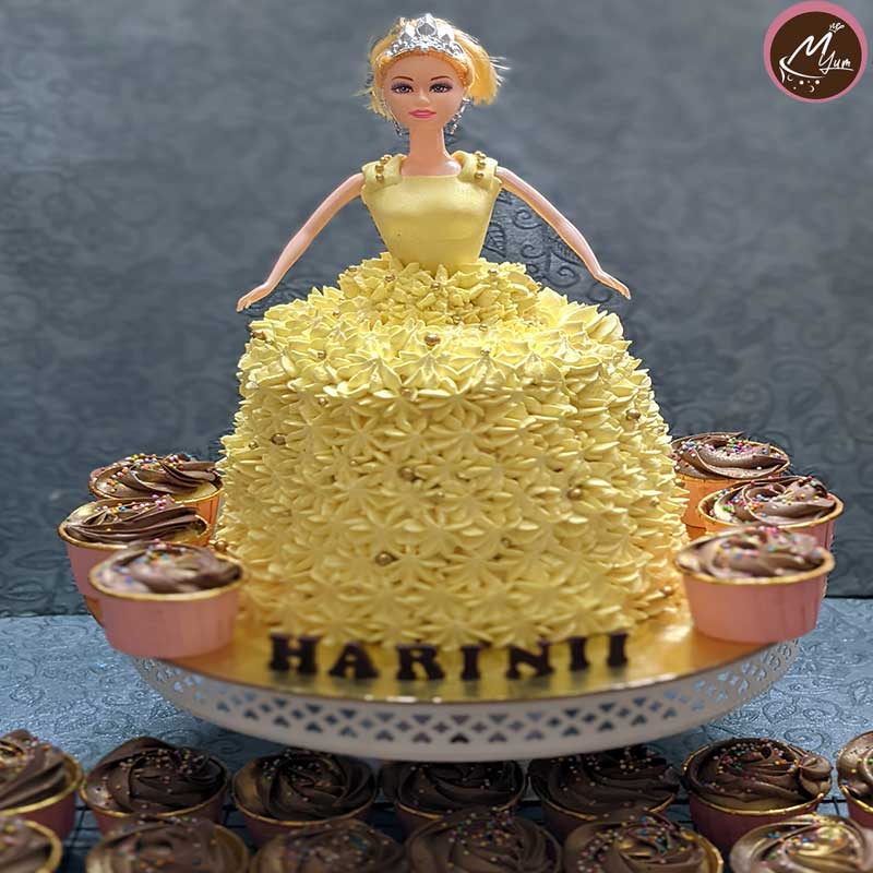 Barbie doll customized theme cakes in coimbatore