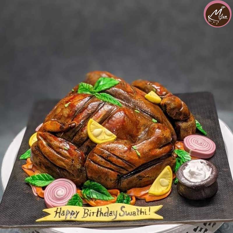 Grill chicken customized birthday theme cakes in coimbatore
