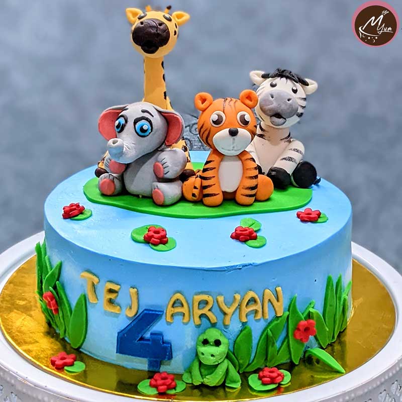 Jungle customized birthday theme cakes in coimbatore