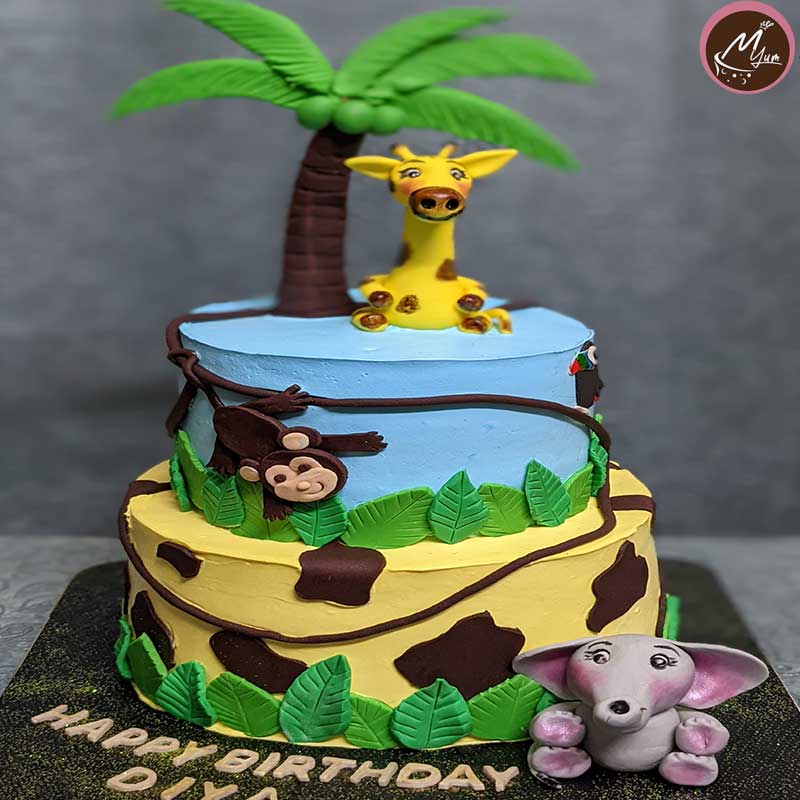 Jungle customized theme cakes in coimbatore