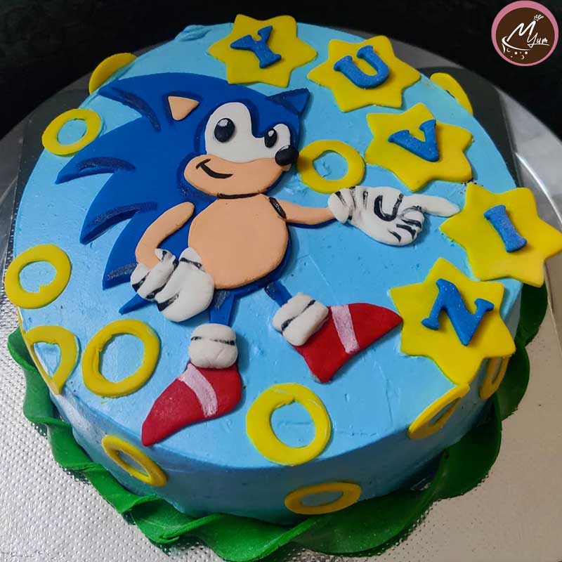 Sonic The Hedgehog customized theme cakes in coimbatore