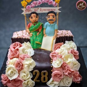 28th anniversary theme cake-anniversary-customized-theme-cake-design-in-coimbatore