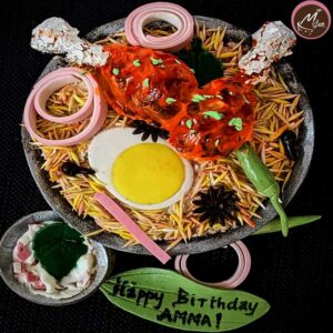 biriyani with lolipop chicken-food-themes-customized-cake-designs-in-coimbatore