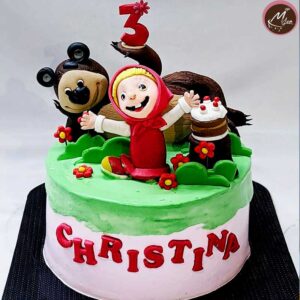 masha and the bear-customized-birthday-theme-cakes-designs-in-coimbatore