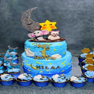 night theme cake with customised cupcakes-customized-cupcakes-in-coimbatore